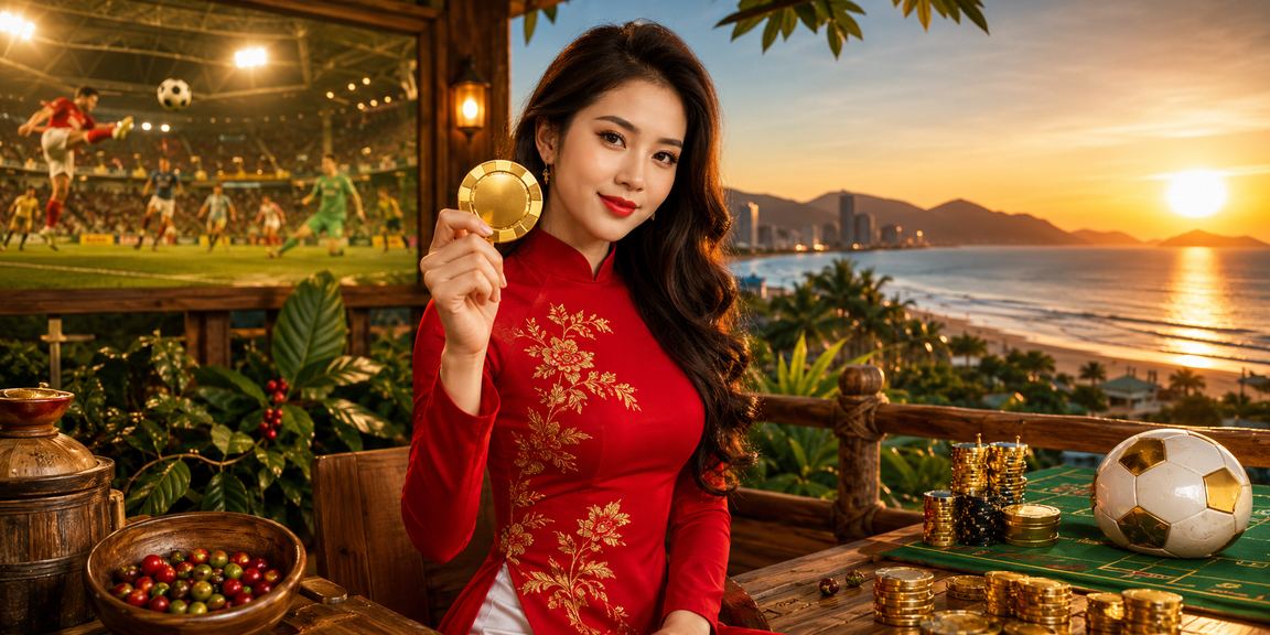 Người dùng tại Đà Nẵng mặc áo dài theo dõi kết quả thể thao và giải thưởng cá cược trực tuyến